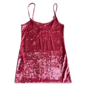 Y2K Juicy Couture crushed velvet night gown dress in pink